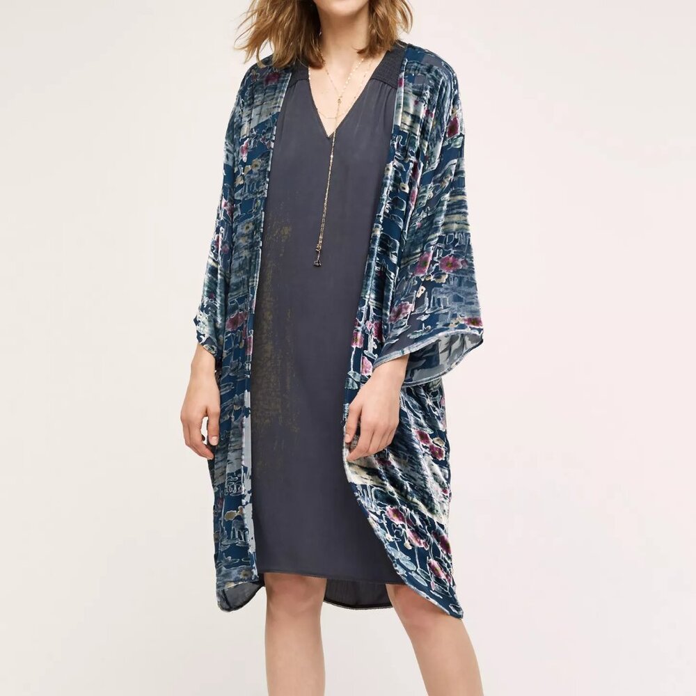 Anthropologie Womens OS Moonlight Waves Kimono